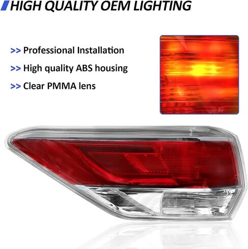 Tail Light Assembly Compatible with 2014 2015 2016 Toyota Highlander, Replacement for 815600E100 TO2804120 Rear Outer Brake Tail lamp Taillight Assembly Left Driver Side in Kuwait