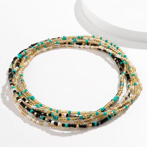 Boho African Waist Beads Chains - Layered Shell Bead Belly Chain, Stylish Body Jewelry for Bikini Beach Accessorizing, Ideal for Women and Girls in Kuwait