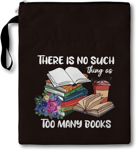 حقيبة هدايا نادي الكتب، لا يوجد شيء مثل الكثير من أغلفة الكتب بسحاب، أغطية كتب قابلة للغسل مقاس 11 × 9 بوصة للأغلفة الورقية، هدايا حقيبة غلاف الكتب للنساء من عشاق الكتب، A024 in Saudi Arabia