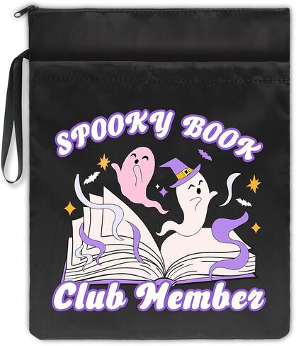 غلاف كتاب من القماش الأسود قابل للغسل من Spooky Book Club Member، هدية حامية لغطاء الكتاب المضحك للنساء والأصدقاء BFF عاشق كتابها، هدية كتابية، هدية نادي الكتب، هدية أمين مكتبة دودة الكتب in Saudi Arabia