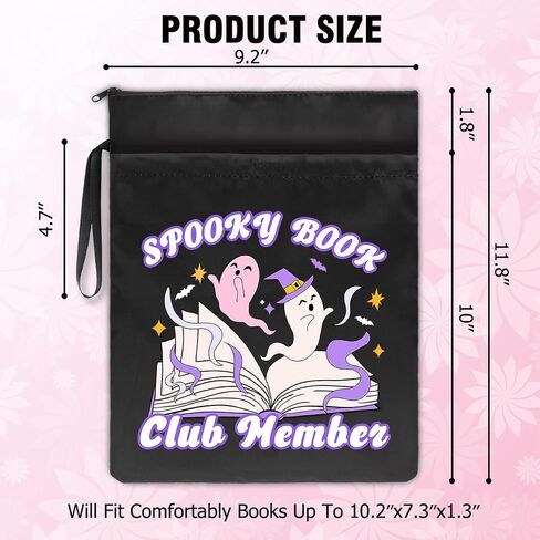 غلاف كتاب من القماش الأسود قابل للغسل من Spooky Book Club Member، هدية حامية لغطاء الكتاب المضحك للنساء والأصدقاء BFF عاشق كتابها، هدية كتابية، هدية نادي الكتب، هدية أمين مكتبة دودة الكتب in Saudi Arabia