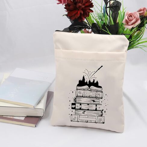 JNIAP Wizard Magical Book Sleeve with Zipper Pocket for Book Lovers Wizard Gift Book Cover Protector Pouch for Hardcover Paperback Librarian Bookish Bookworm Gift Reading Lover Reader Gift in Saudi Arabia