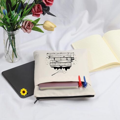 JNIAP Wizard Magical Book Sleeve with Zipper Pocket for Book Lovers Wizard Gift Book Cover Protector Pouch for Hardcover Paperback Librarian Bookish Bookworm Gift Reading Lover Reader Gift in Saudi Arabia