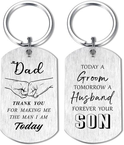 Alotozo Wedding Day Keychain - Bridal Shower Gifts for Bride Groom Groomsmen Bridesmaid Maid of Honor Father in Kuwait