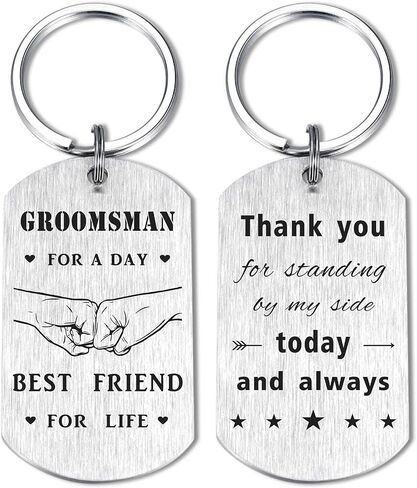 Alotozo Wedding Day Keychain - Bridal Shower Gifts for Bride Groom Groomsmen Bridesmaid Maid of Honor Father in Kuwait