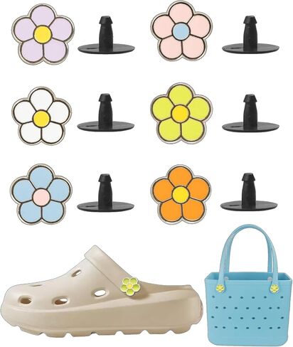 Replacement Rivet Daisy Flower Shoe Charm for Shoe Strap Button Replacement Parts,Flower Bag Charm for Women Colorful in Saudi Arabia