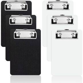 6 Pcs Mini Clipboards 4 x 6 Inch Small Clipboards Plastic Clipboard Cute Clipboard Clip Memo Clipboards with Profile Clip for Small Notepads Receipts Tickets (Plastic,Metal)