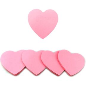 4 Pads Small Heart Sticky Notes Pink Sticky Notes Valentines Sticky Notes for Women Self-Stick Memo Pads for Office School Home