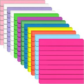 600 Sheets Transparent Sticky Notes with Lines, 3x3 Inch Colorful Annotation Sticky Notes, Waterproof See Through Sticky Notes or School Supplies & Office