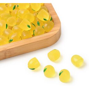 Mini Artificial Lemon 100PCS Luminous Lemon Resin Lemons for Home House Grocery Photography Party Decoration