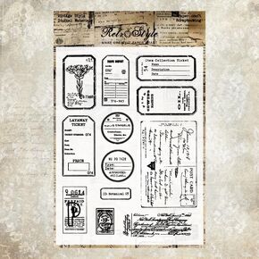 NZJ Vintage Post Retro Sytle Clear Stamp Background Transparent Silicone Stamp Rubber Stamp for Scrapbook Journal Card Making
