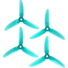 8pcs HQProp 4X4.3X3 V1S 4043 4 Inch 3-Blade Propellers Set (4X CW / 4X CCW) Poly Carbonate (Turquoise), Orange