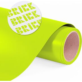 Siser Brick 600 Heat Transfer Vinyl, 19.6" x 1FT Sheet (Fluorescent Yellow) - Compatible with Siser Romeo/Juliet & Other Professional or Craft Cutters - 3D HTV - CPSIA Certified