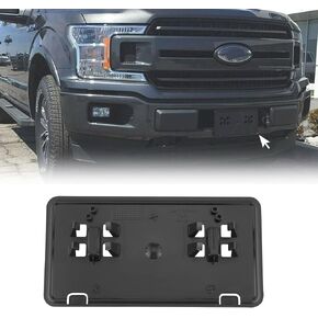 Front License Plate Frame for Ford F150 2018 2019 2020 NO Drill Front Bumper License Plate Holder Mounting Bracket Cover F-150 Accessories (Replace #JL3Z-17A385-BA)