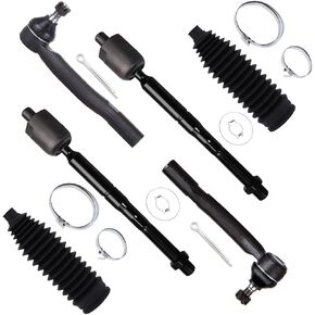 SCITOO 6pcs Front Suspension Kit Inner Outer Tie Rod End Steering Rack Boot 2007-2011 for Toyota Camry