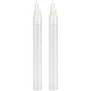 Refillable Paint Markers 2 Pcs/Pack 3mm Fine Tips - Clear Watercolor Brush Pens for Acrylic Permanent Paint Empty Markers for Watercolor Painting, Doodling, and DIY Art