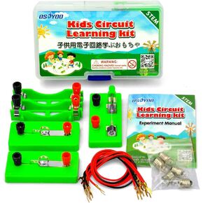 OSOYOO Kids Electricity Circuit Learning Kit for Science Study,Series Circuit Parallel Circuit, Physics Experiments Learning Tool for Kids Age 5+