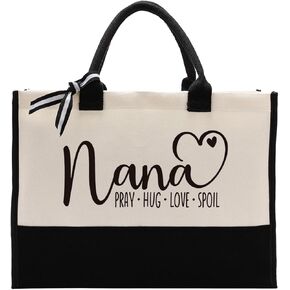 هدية حقيبة قماش نانا، هدية قلب نانا: الصلاة - العناق - الحب - الدلال، حقيبة حمل قماشية للهدايا، حقيبة حمل قماش قطنية نسائية لعيد الأم، هدية عيد ميلاد نانا، هدية مسيحية لنانا in Kuwait