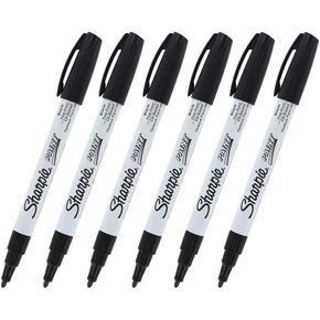 Sharpie - Fine Point Paint Marker [Set of 6], Black, Permanent, Quick Drying