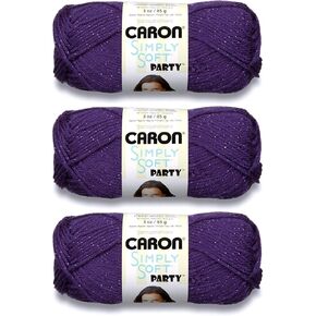 Caron Simply Soft Party Yarn (3-Pack) Purple Sparkle H97PAR-6