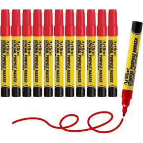 Artline General Purpose Markers | Professional Series | Permanent | For Most Surfaces | EKPR-GPM | 1.5mm Bullet Tip | Pack of 12 | Black