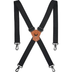 WELKINLAND 1.5Inch Black Suspenders, Heavy Duty Suspenders Men, Comfortable Black Suspenders Men, Sturdy Suspenders Hooks, Work Suspenders Men, Mens Suspenders Jeans, Mens Suspenders Hooks Belt Loop