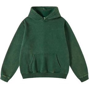Arssm Mens Oversized Hoodie Acid Wash Pullover Vintage Cotton Heavyweight Sweatshirt Fleece Hoodie Men Streetwear