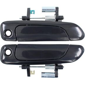 NewYall Black Pair Front Exterior Door Handle for Honda Civic 2001-2005 Left Driver and Right Passenger Side with Passenger Side Keyhole
