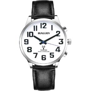 Atomic American English Talking Watch Speaks Clear and Loud Time, Date and Alarm time Stretch Band is Best Gift for Senior,Visually impaired, or Blind People
