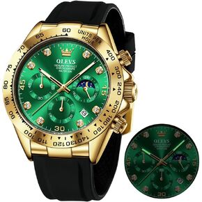 OLEVS Watches for Men Business Diamond Moon Phase Male Watch Chronograph Fashion Dress Waterproof Date Analog Waterproof Men Wrist Watch