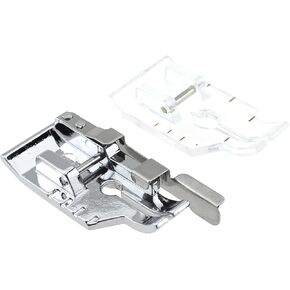 2PCS 1/4 Inch Plastic Quilting Presser Foot Multifunctional Electric Sewing Machine Lockstitch Presser Foot Sewing Machine Accessory Suitable for Most Domestic Low Handle Snap on Sewing Machines