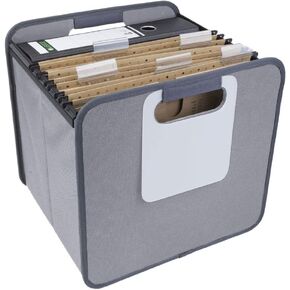meori Foldable Storage File Box w/Hanging Rails Rewritable Label Fabric …
