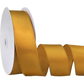 Yellow Satin Wired Ribbon for Christmas Tree 2-1/2 Inch X 25 Yards Wired Satin Ribbon for Gift Wrapping Flower Bouquet Weddings Party Hair Wreaths