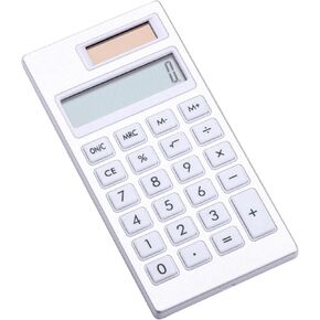 12Bit White Desk Calculator Student Calculators Thin Easy to Carry and Use for Office and School School Calculators