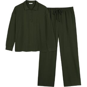 Ekouaer Lounge Sets for Women 2 Piece Outfits 2024 Long Sleeve Top with Pants Sweatsuit Tracksuit S-XXL