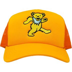 Ripple Junction Grateful Dead Snap Back Structured Trucker Hat Embroidered Dancing Bear Steal Your Face Officially Licensed