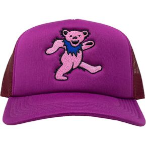 Ripple Junction Grateful Dead Snap Back Structured Trucker Hat Embroidered Dancing Bear Steal Your Face Officially Licensed
