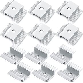 Zhengmy 100 Pack Solar Panel Mid Clamps 1.06 Inch Solar Panel Bracket Aluminium Mounting Accessories Aluminum Solar Mid Clamp for Solar Panel Mounting Solar Panel Mid Clamp