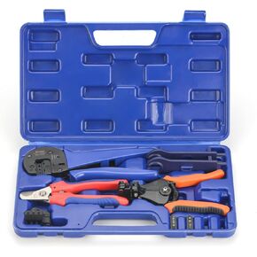 iCrimp Solar Crimping Tool Kit for Solar Panel Installation, All in One Solar Tool Set with Solar Crimper, Wire Cutter, Wire Stripper and Solar Connector Spanners