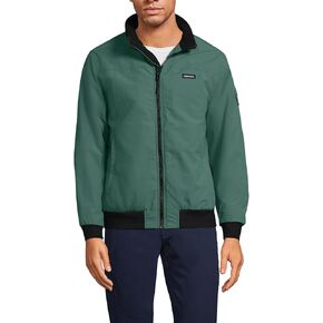 Lands' End Mens Squall Classic Bomber Jacket Black Tall XX-Large