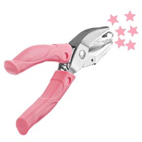 Star Hole Punch 1/4 Inch Small Hole Metal Handheld Craft Star Shape Hole Puncher with Soft-Handled, Single Earring Card Hole Paper Punch for DIY Projects Office Tags Clothing Ticket (Star)