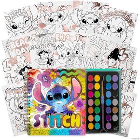 Fashion Angels Disney Stitch Watercolor Poster Set, Paint Set with Brushes & Watercolor Sketch Book, Ideal Arts & Crafts Activity for Kids