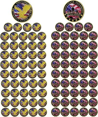 100 PCS Military Challenge Coin Thank You for Your Service (100) in Kuwait