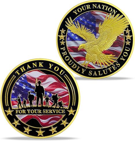 100 PCS Military Challenge Coin Thank You for Your Service (100) in Kuwait