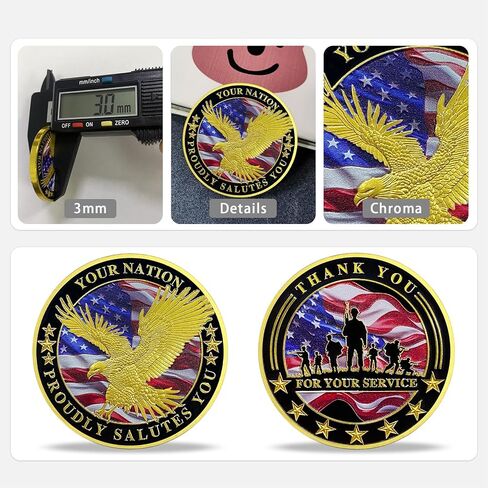 100 PCS Military Challenge Coin Thank You for Your Service (100) in Kuwait