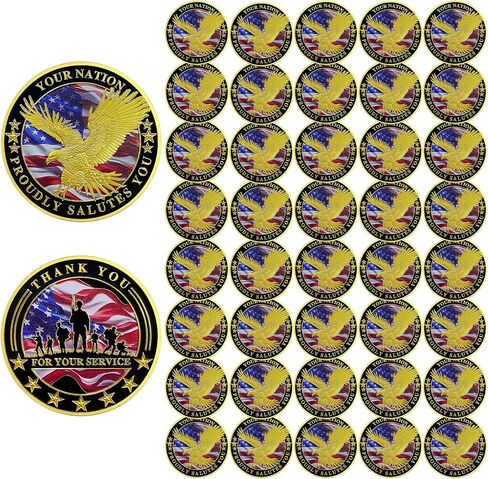 100 PCS Military Challenge Coin Thank You for Your Service (100) in Kuwait