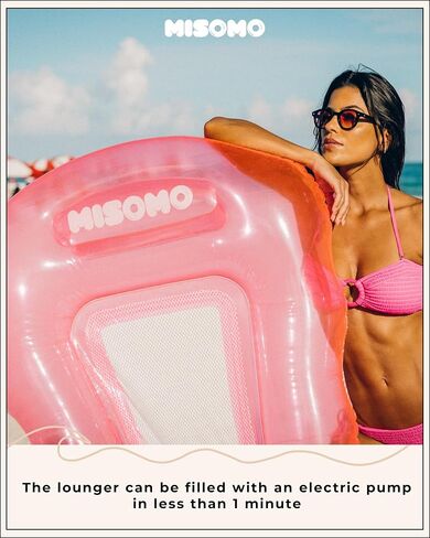 XL Adult Mesh Pool Lounger Miami Beach Pink - Beverly Hills Pool Ring with Drink Holder in Saudi Arabia