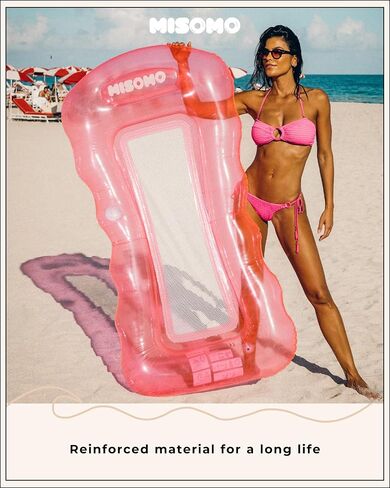 XL Adult Mesh Pool Lounger Miami Beach Pink - Beverly Hills Pool Ring with Drink Holder in Saudi Arabia