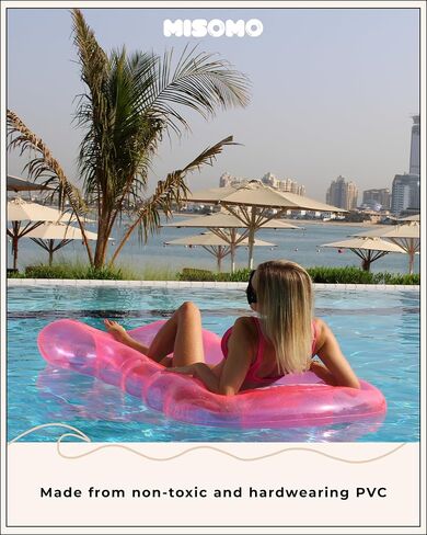 XL Adult Mesh Pool Lounger Miami Beach Pink - Beverly Hills Pool Ring with Drink Holder in Saudi Arabia