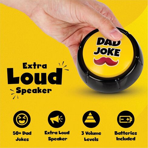 Dad Joke Button | A Gift for Fathers with 50+ Funny Dad Jokes | Novelty Talking Button Present in Saudi Arabia